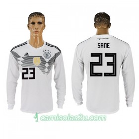 Camisolas de Futebol Alemanha Sane 23 Equipamento Principal Copa do Mundo 2018 Manga Comprida